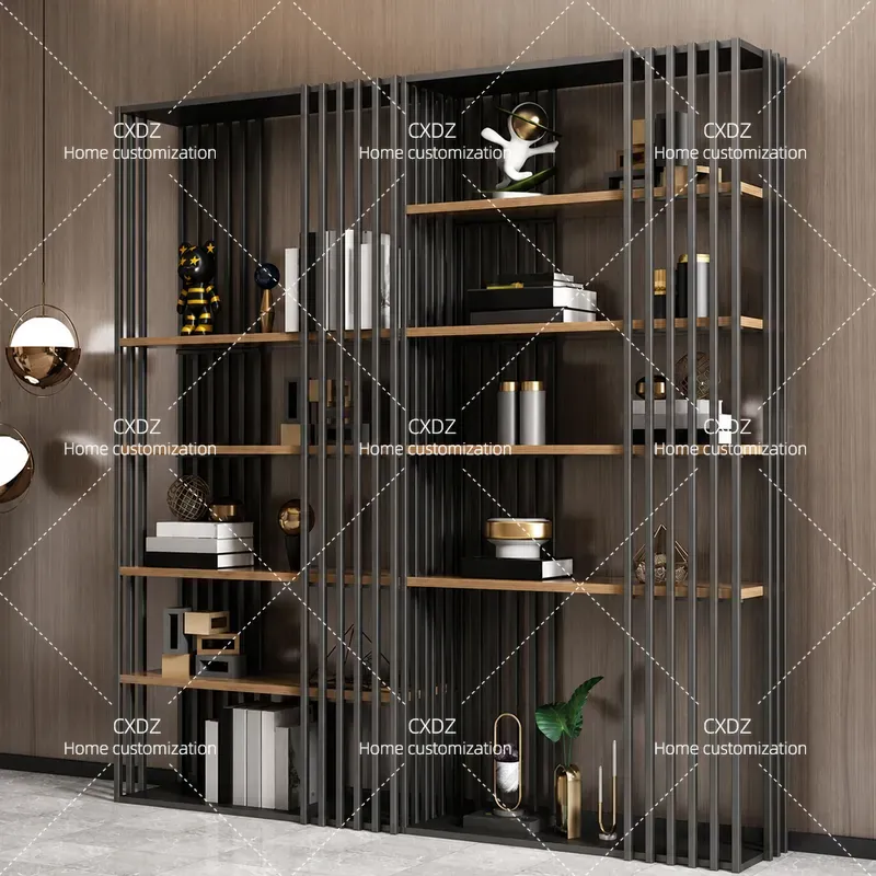Home Office Industrial Style - Estante Moderna de Madeira Maciça do