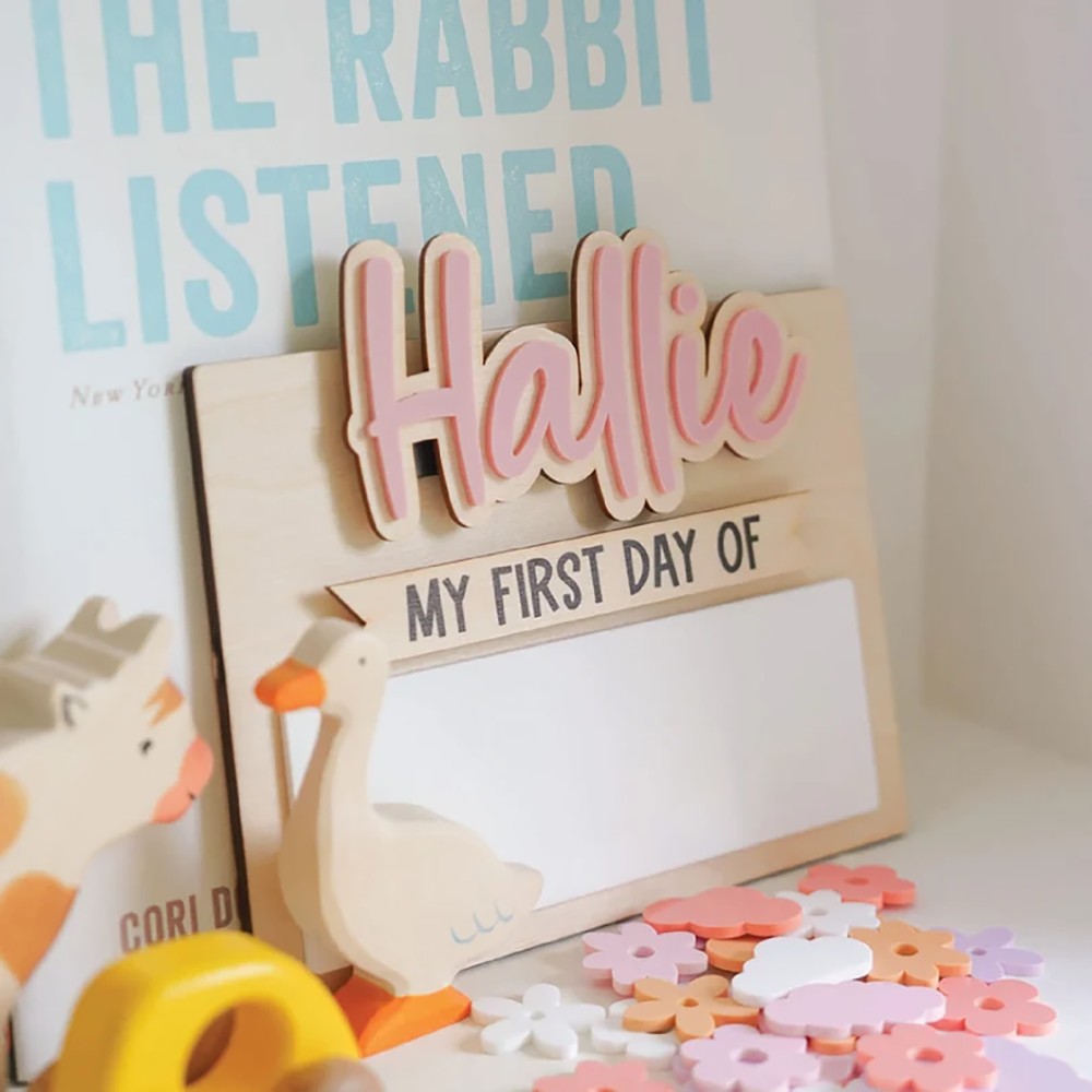 Home Office Room - Placa de Nome de Madeira Personalizada
