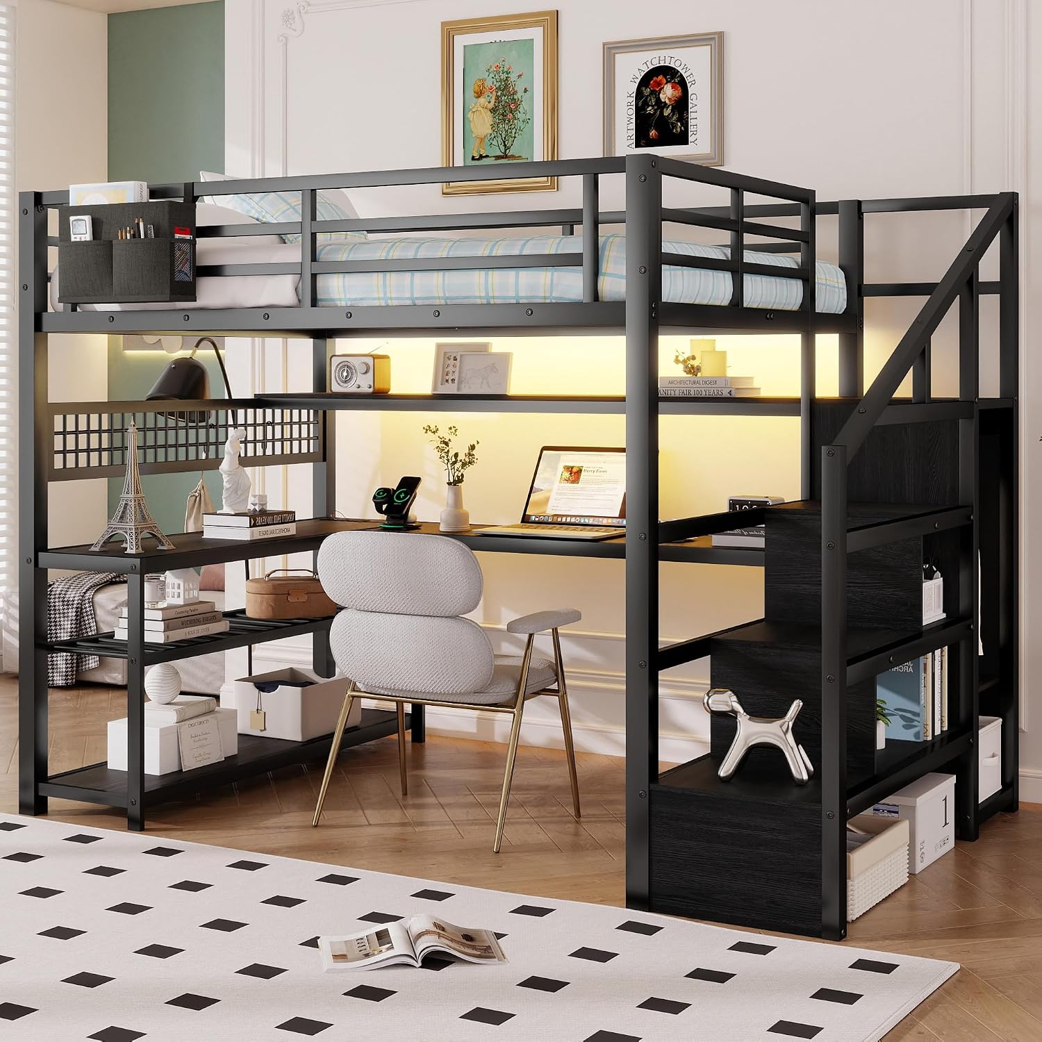 Desk Charging Station - Cama Loft de Tamanho Completo com
