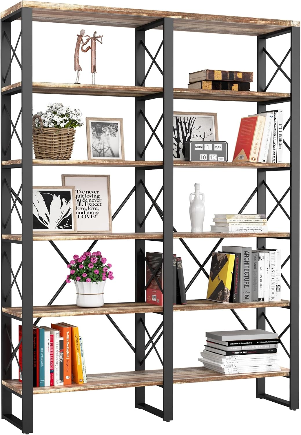 Home Office Industrial Style - Estante Aberta Grande de Seis Níveis