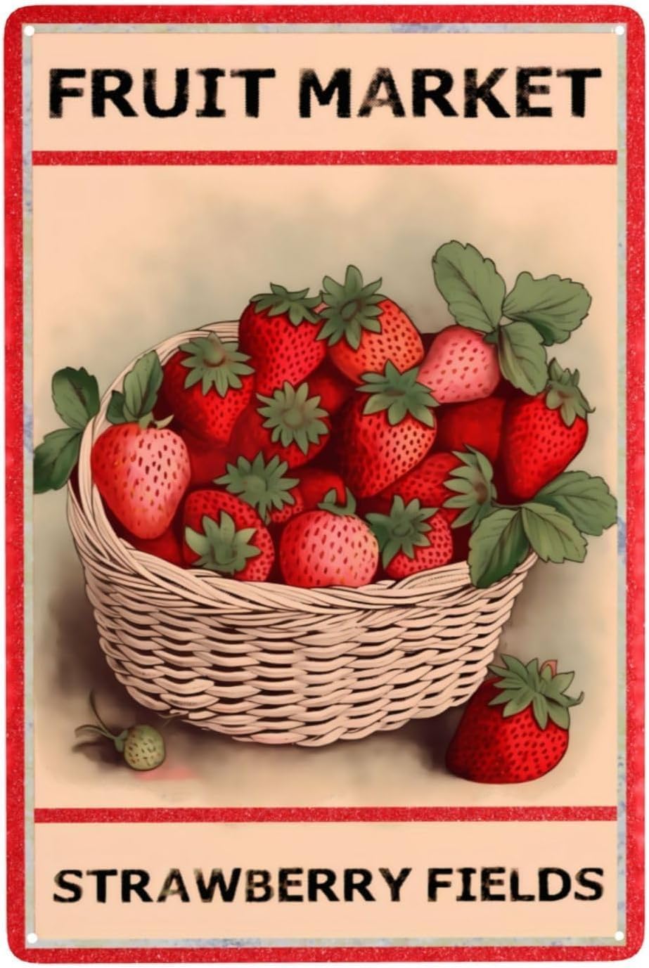 Home Office Marketing - Placa de Metal Decorativa 'Fruit Market
