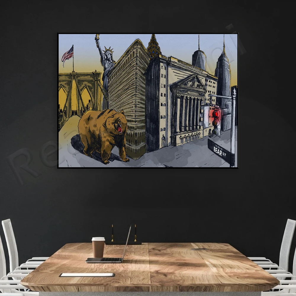 Home Office Marketing - Obra de arte do urso |