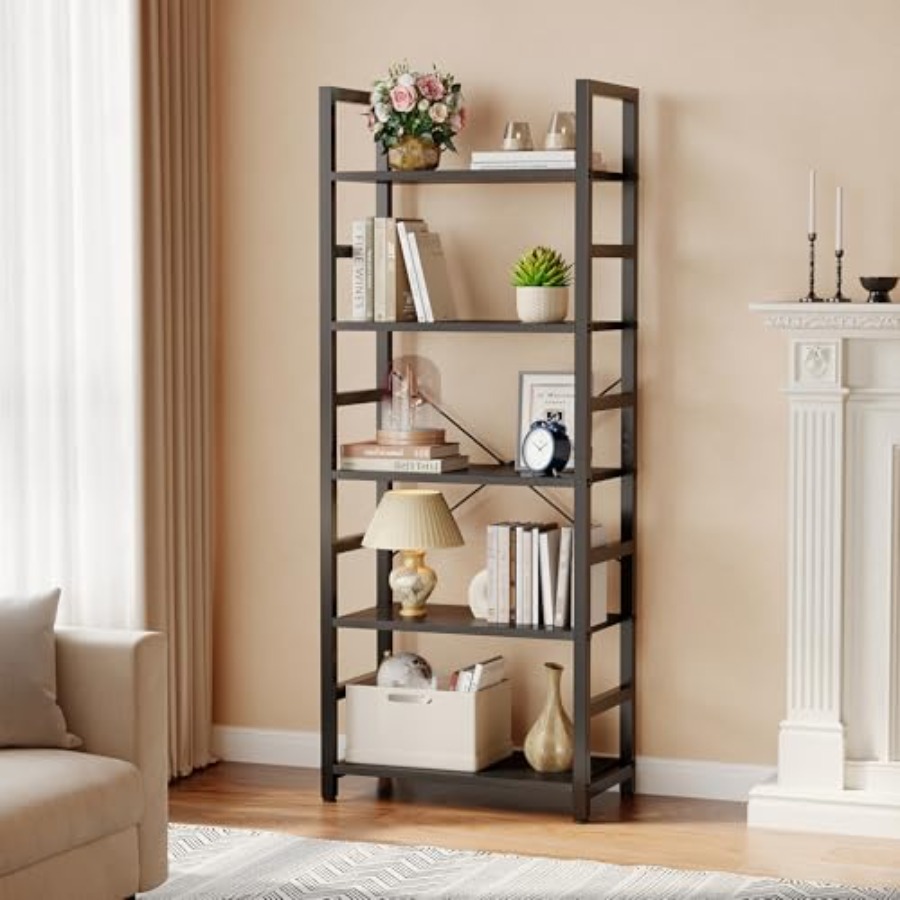 Estante de Livros de 5 Níveis, - Home Office Living Room avaliação e preço