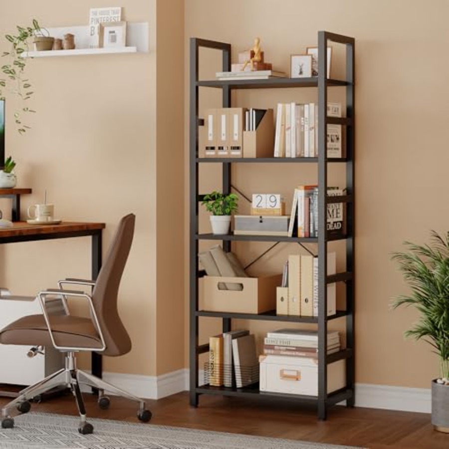 Estante de Livros de 5 Níveis, - Home Office Living Room avaliação e preço