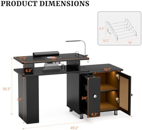 Mesa de Manicure com Luz LED e - Desk Charging Station avaliação e preço