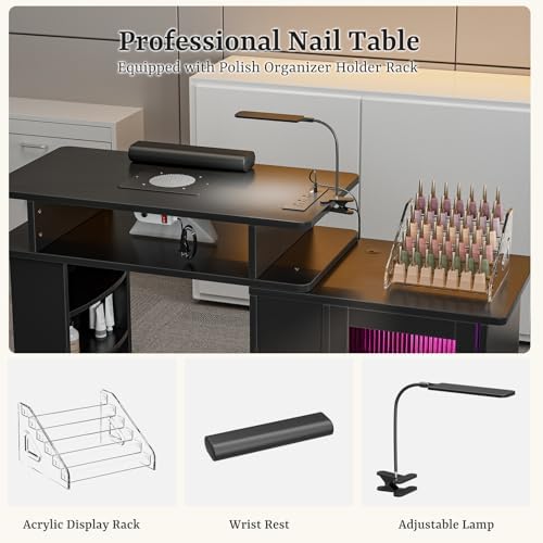 Mesa de Manicure com Luz LED e - Desk Charging Station avaliação e preço