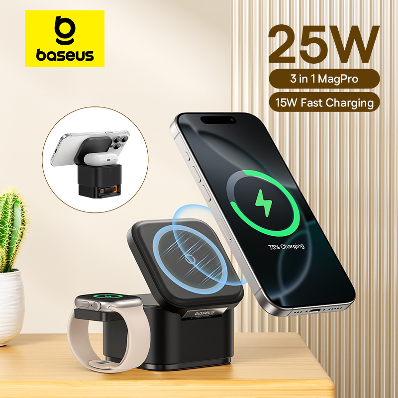 Baseus 3 em 1 suporte de carre - Desk Charging Station avaliação e preço