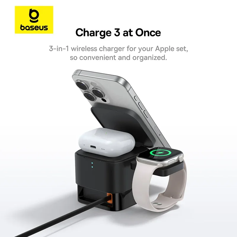 Baseus 3 em 1 suporte de carre - Desk Charging Station avaliação e preço