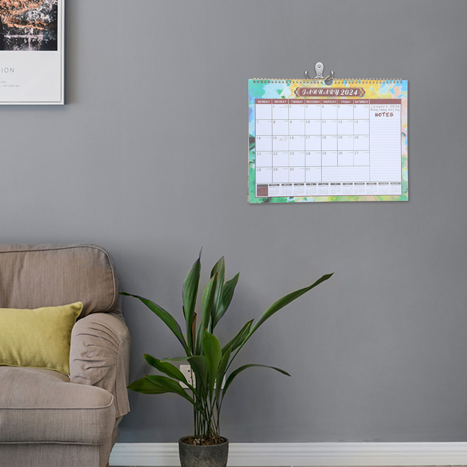 Calendário de parede grande 20 - Home Office 2024 avaliação e preço