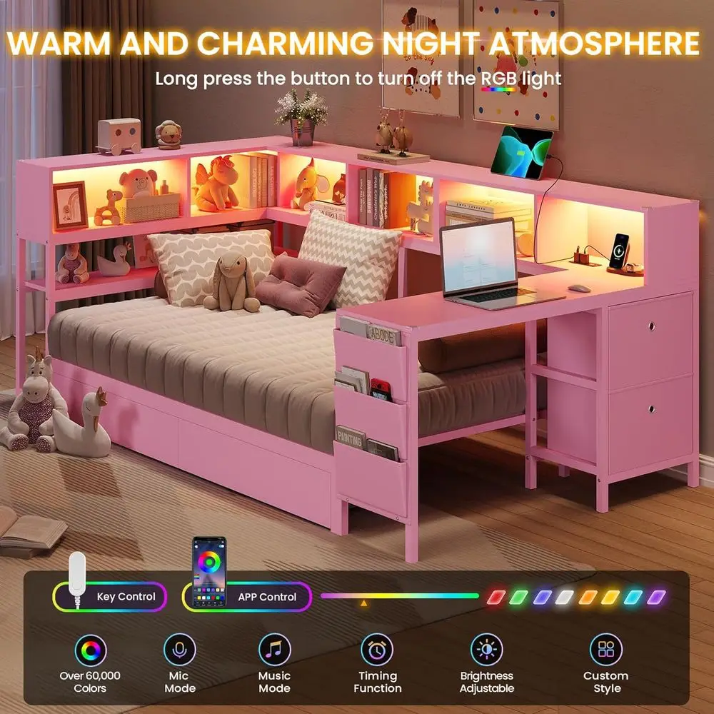 Cama de Solteiro com Mesa, Est - Desk Charging Station avaliação e preço