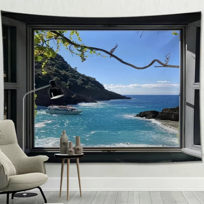 Tapeçaria VIKAMA Anime com Vis - Home Office Yoga Room avaliação e preço