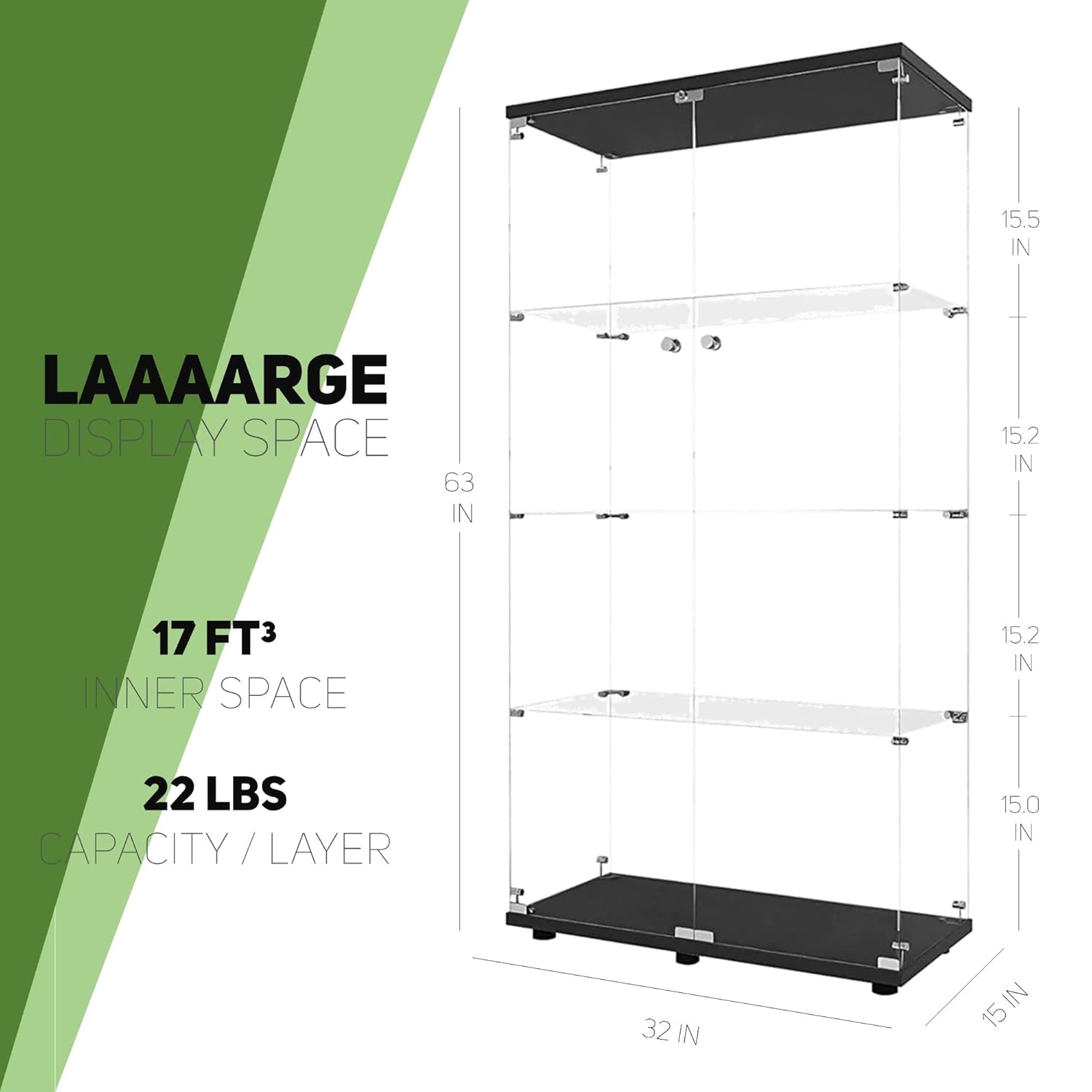 Armário de Vidro com 4 Pratele - Home Office Living Room avaliação e preço